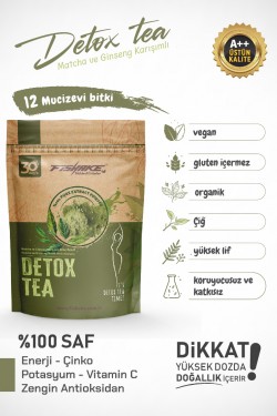 Matcha ve Gınseng İçeren Detox ve Diyet Çay (30 Gün)