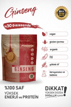 Panax Ginseng Toz Ekstrakt %100 Saf Bitki Kökü Multivitamin Ve Mineral 100 Gr
