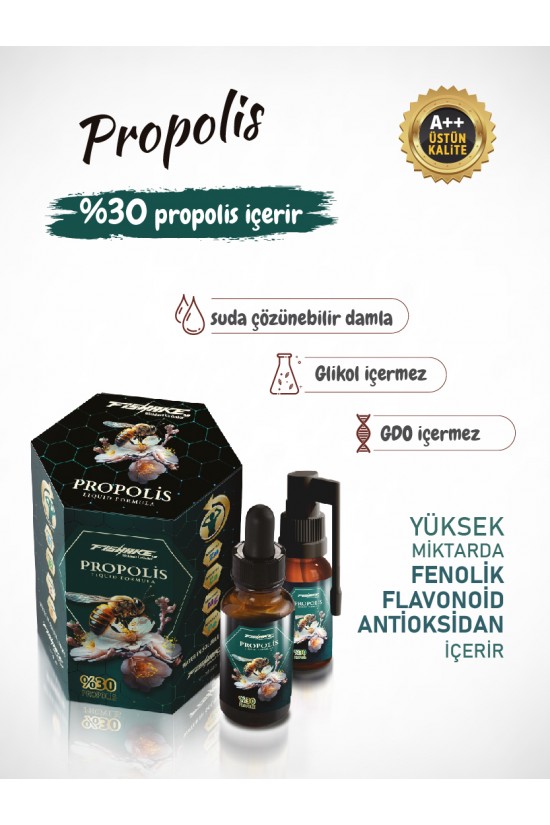 Propolis Suda Çözünebilir Özel Formül ( Sprey - Damla ) 30 ml Propolis Suda Çözünebilir Özel Formül ( Sprey - Damla ) 30 ml